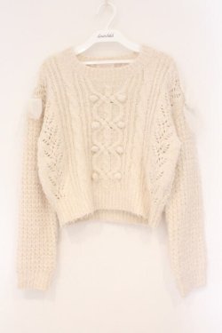 画像1: LIZ LISA / オーガンジーリボンニット  アイボリー O-26-03-10-063-LO-TO-IG-OS