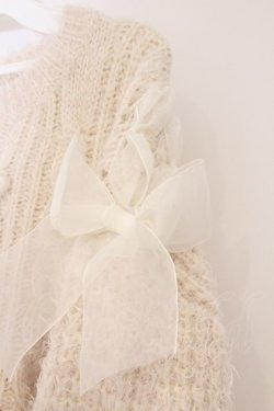 画像3: LIZ LISA / オーガンジーリボンニット  アイボリー O-26-03-10-063-LO-TO-IG-OS