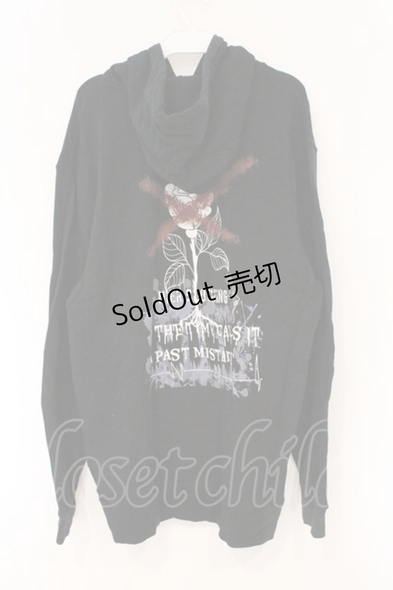 画像1: NieR Clothing / プリントパーカー  ブラック バックローズ O-26-03-10-066-PU-TO-IG-OS (1)