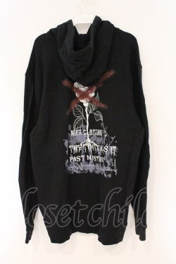 画像1: NieR Clothing / プリントパーカー  ブラック バックローズ O-26-03-10-066-PU-TO-IG-OS