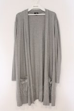 画像1: NieR Clothing / 刺繍ロングカーディガン  グレー O-26-03-10-067-PU-CO-IG-OS (1)