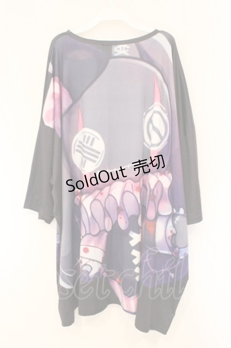 画像3: NieR Clothing / スクエアプリントTシャツ  パープル×ブラック O-26-03-10-070-PU-TO-IG-OS (3)