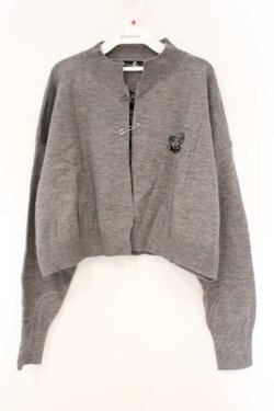 画像1: NieR Clothing / NieRクロップド丈カーディガン  グレー O-26-03-10-071-PU-TO-IG-OS