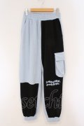 NieR Clothing / バイカラースウェットパンツ F ブラック×ブルー O-26-03-10-075-PU-PA-OW-OS