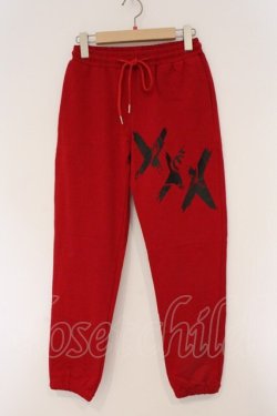 画像1: NieR Clothing / プリントスウエットパンツ  レッド ××× O-26-03-10-079-PU-PA-IG-OS