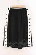NieR Clothing / サイドボタンハーフパンツ  ブラック×ホワイト O-26-03-10-085-PU-PA-IG-OS