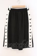 画像1: NieR Clothing / サイドボタンハーフパンツ  ブラック×ホワイト O-26-03-10-085-PU-PA-IG-OS (1)