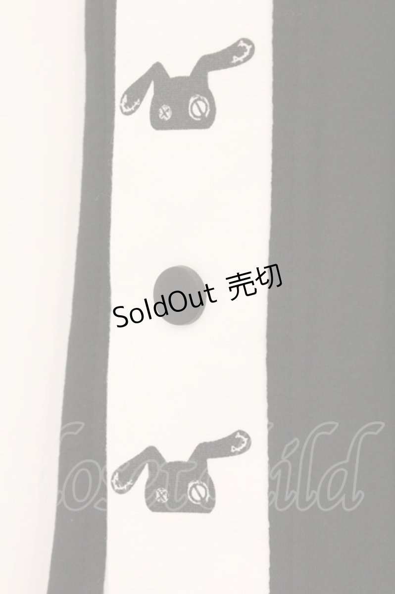 画像2: NieR Clothing / サイドボタンハーフパンツ  ブラック×ホワイト O-26-03-10-085-PU-PA-IG-OS (2)