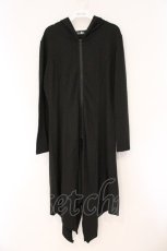 画像1: NieR Clothing / ZIP UPロングパーカー  ブラック クロス刺繍 O-26-03-10-090-PU-TO-IG-ZT526 (1)