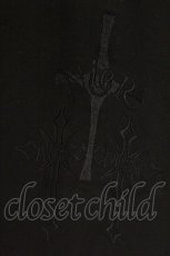 画像2: NieR Clothing / ZIP UPロングパーカー  ブラック クロス刺繍 O-26-03-10-090-PU-TO-IG-ZT526 (2)