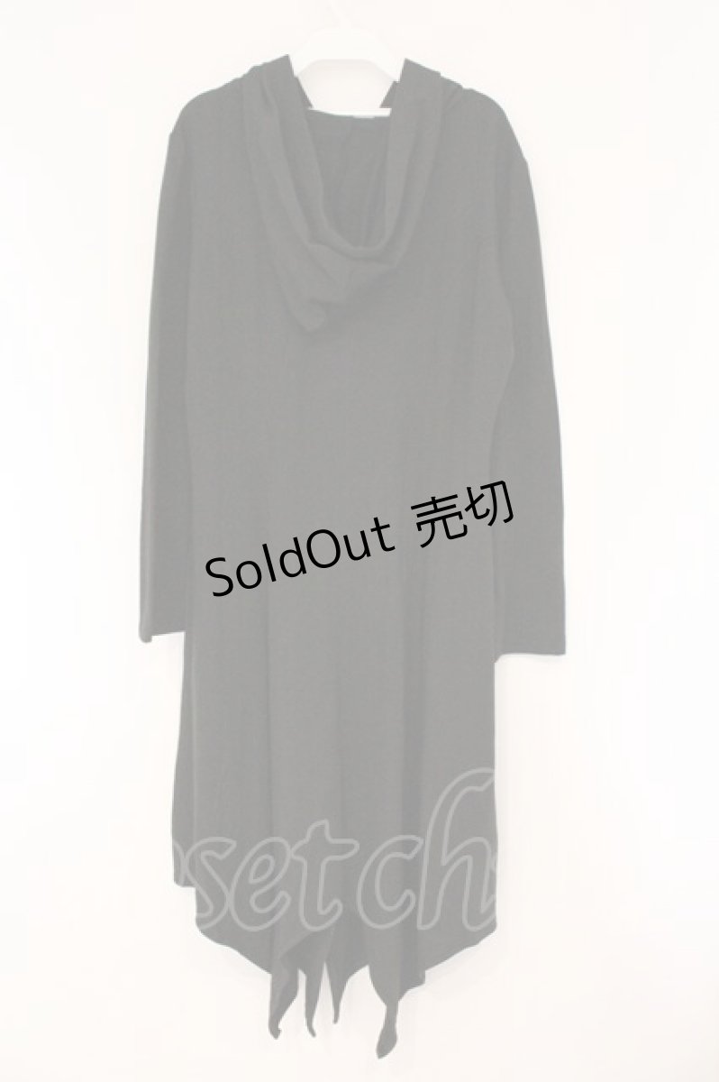 画像3: NieR Clothing / ZIP UPロングパーカー  ブラック クロス刺繍 O-26-03-10-090-PU-TO-IG-ZT526 (3)