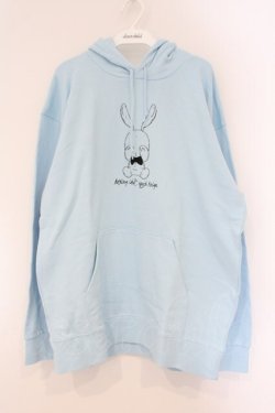 画像1: NieR Clothing / プリントパーカー  サックス CRY RABBIT O-26-03-10-091-PU-TO-IG-OS