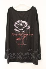 画像1: NieR Clothing / 総柄転写カットソー  ブラック バックローズ O-26-03-10-092-PU-TO-IG-OS (1)