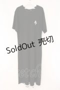 NieR Clothing / BACK ROSEマキシ丈ワンピース  ブラック×グリーン ローズ O-26-03-10-096-PU-OP-IG-OS
