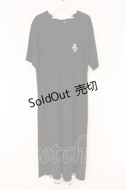 画像1: NieR Clothing / BACK ROSEマキシ丈ワンピース  ブラック×グリーン ローズ O-26-03-10-096-PU-OP-IG-OS