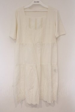 画像1: PINK HOUSE / 裾刺繍ローン切り替えカットワンピース  シロ O-26-03-10-009-LO-OP-IG-OS