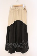 画像1: NieR Clothing / バイカラーベストスカート  ブラック×ベージュ O-26-03-10-105-PU-SK-IG-ZT526 (1)