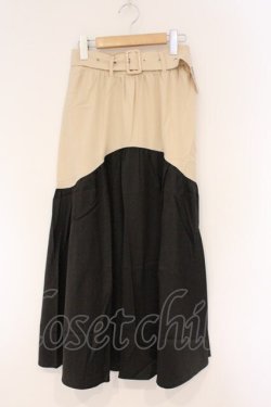 画像1: NieR Clothing / バイカラーベストスカート  ブラック×ベージュ O-26-03-10-105-PU-SK-IG-OS