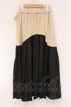 画像3: NieR Clothing / バイカラーベストスカート  ブラック×ベージュ O-26-03-10-105-PU-SK-IG-OS