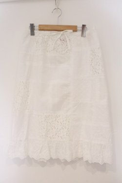 画像1: PINK HOUSE / レーススパッチワークスカート  シロ O-26-03-10-106-LO-SK-IG-OS