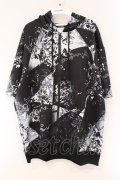 NieR Clothing / 転写ptハーフZIPプルオーバー  ブラック×ホワイト O-26-03-10-109-PU-TO-IG-OS