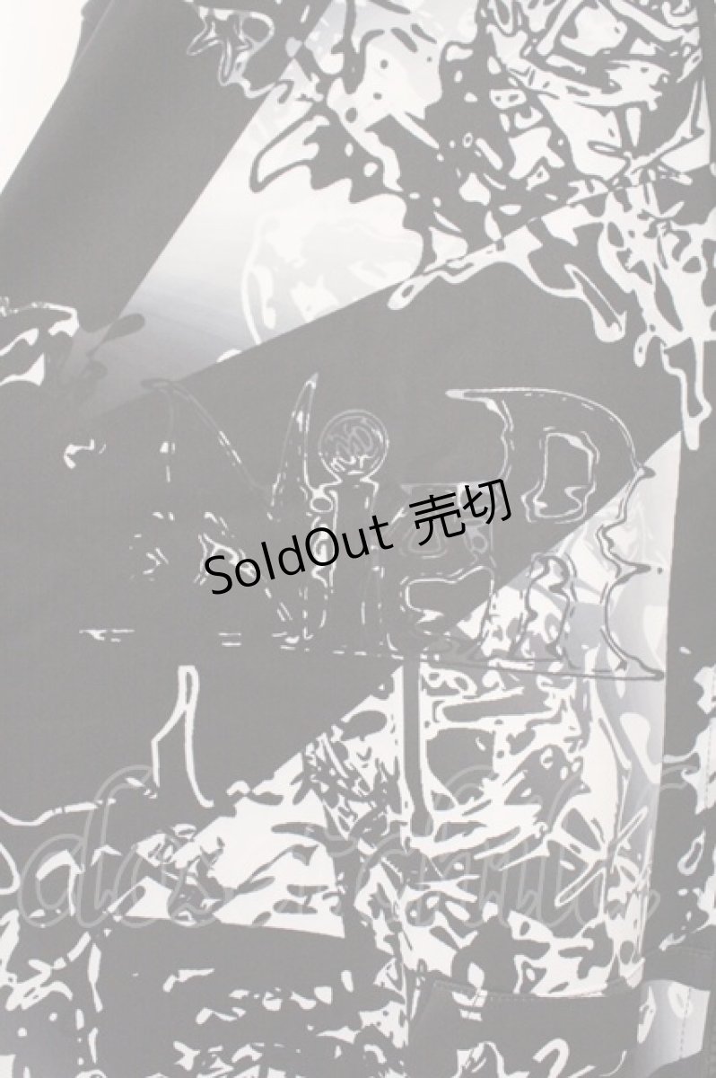 画像2: NieR Clothing / 転写ptハーフZIPプルオーバー  ブラック×ホワイト O-26-03-10-109-PU-TO-IG-OS (2)