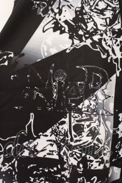 画像2: NieR Clothing / 転写ptハーフZIPプルオーバー  ブラック×ホワイト O-26-03-10-109-PU-TO-IG-OS