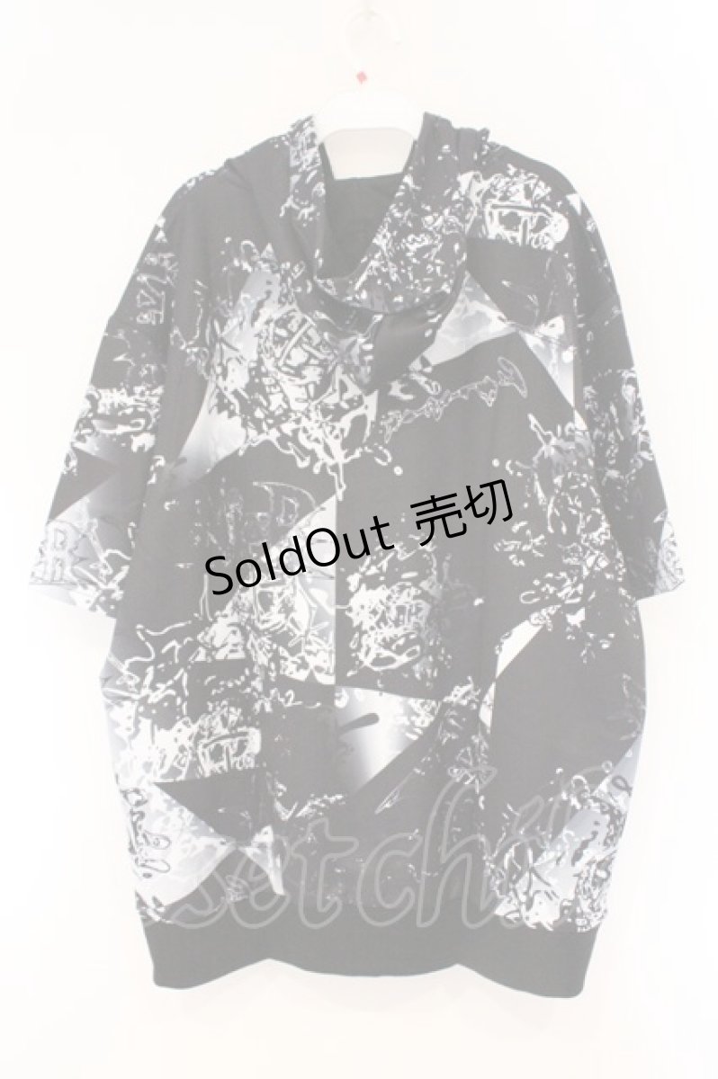 画像3: NieR Clothing / 転写ptハーフZIPプルオーバー  ブラック×ホワイト O-26-03-10-109-PU-TO-IG-OS (3)