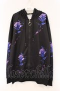 NieR Clothing / 転写ZIPパーカー  ブラック ローズブルーパープル O-26-03-10-110-PU-TO-IG-OS