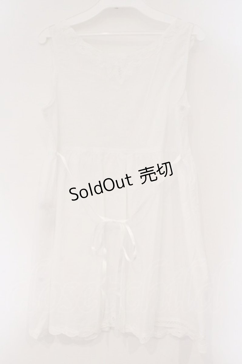 画像4: PINK HOUSE / レース配色ノースリーブブラウス  シロ O-26-03-10-010-LO-TO-IG-OS (4)