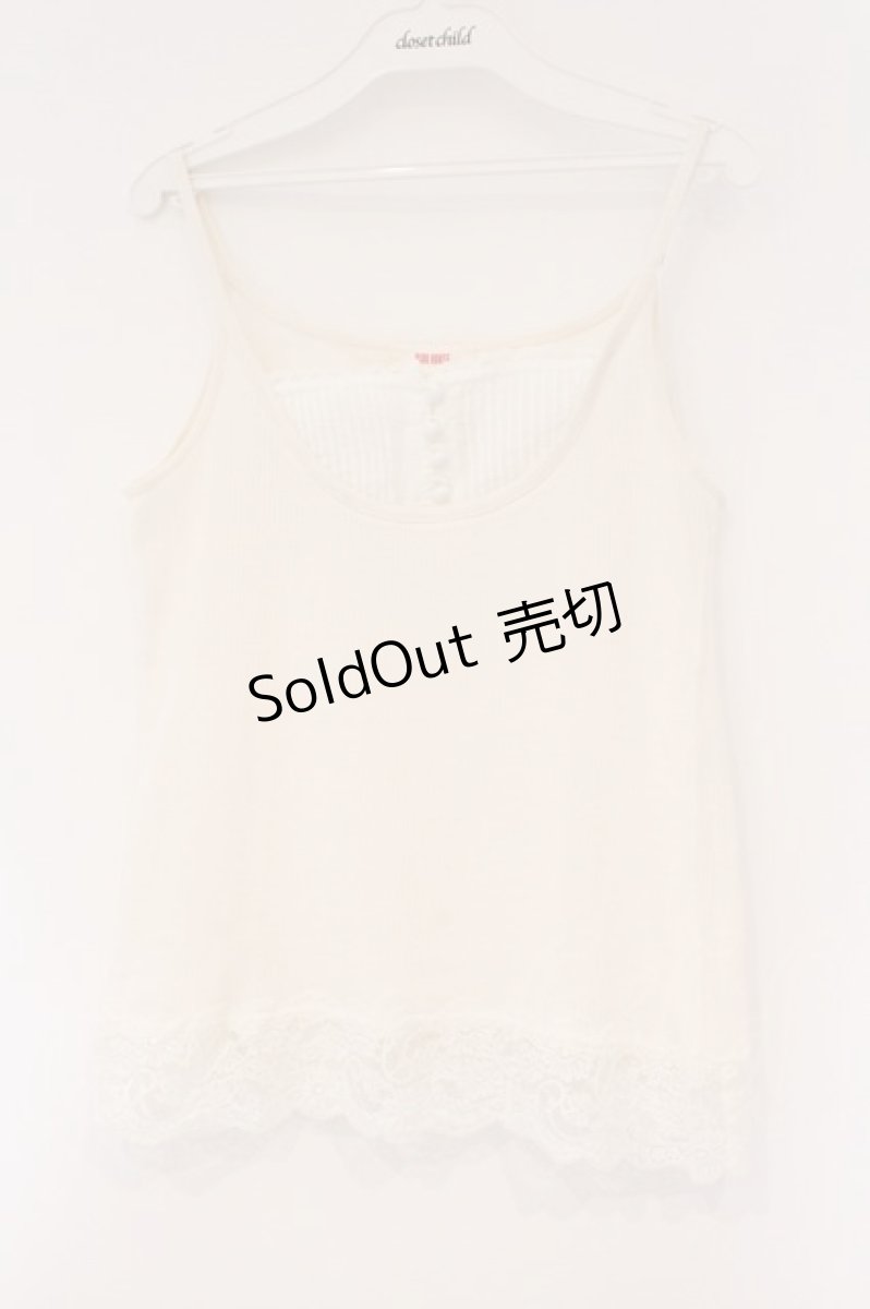 画像1: PINK HOUSE / タックヨークテレコキャミソール  シロ O-26-03-10-002-LO-TO-IG-OS (1)