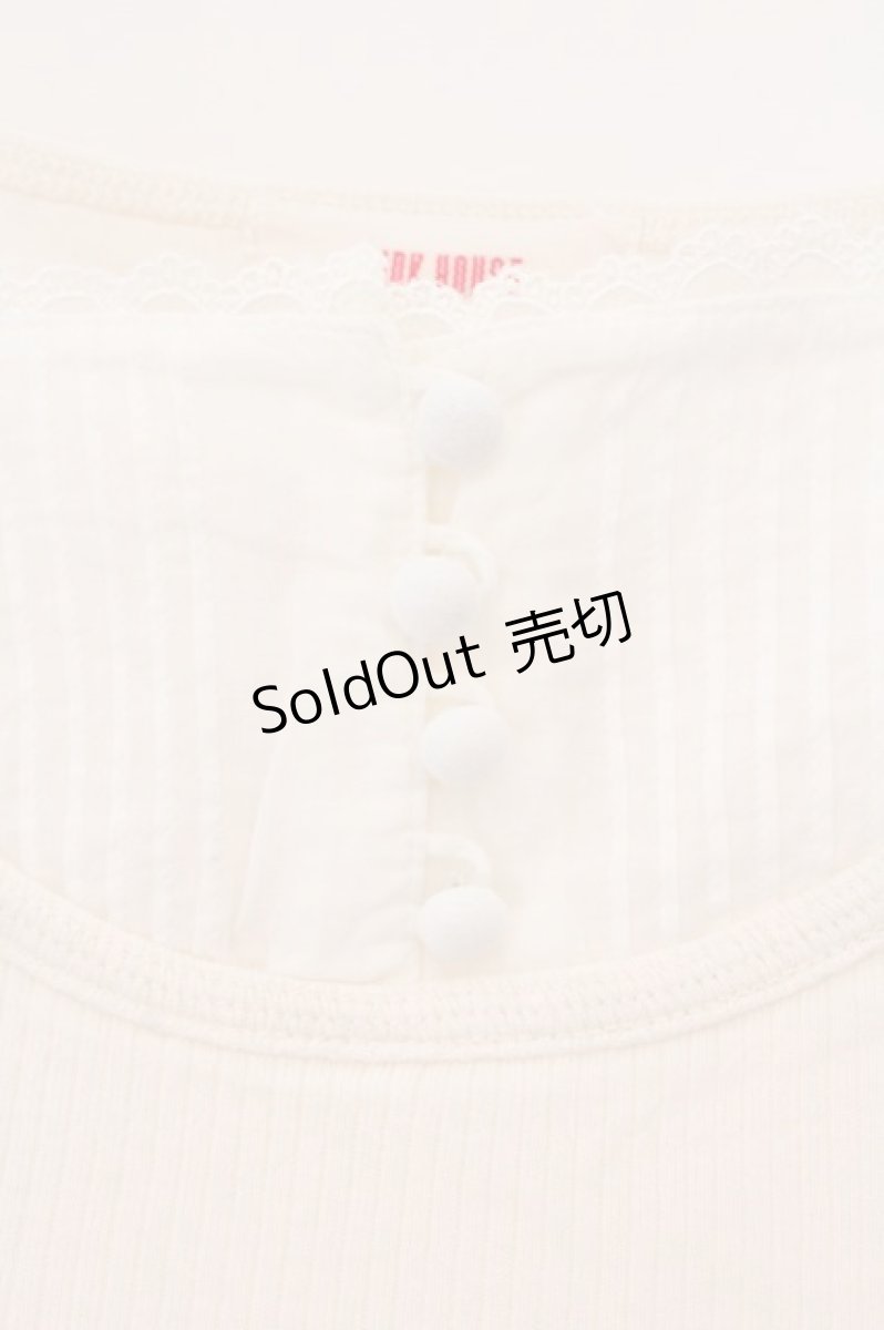 画像2: PINK HOUSE / タックヨークテレコキャミソール  シロ O-26-03-10-002-LO-TO-IG-OS (2)