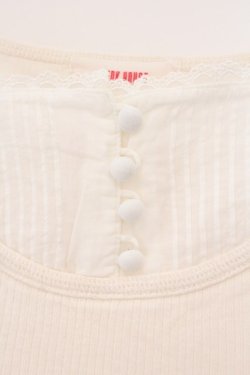 画像2: PINK HOUSE / タックヨークテレコキャミソール  シロ O-26-03-10-002-LO-TO-IG-OS