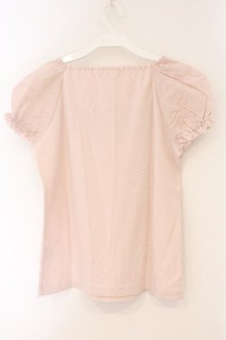 画像4: PINK HOUSE / カットワークレーススリーブTシャツ  ピンク O-26-03-10-016-LO-TO-IG-OS