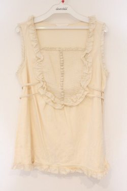 画像1: PINK HOUSE / タック多ボタンタンクトップ  ベージュ O-26-03-10-021-LO-TO-IG-OS
