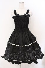 画像1: BABY,THE STARS SHINE BRIGHT / シャーリングジャンパースカート  クロ×シロ O-26-03-11-037-BA-OP-OW-OS (1)