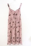 axes femme / バタフライメッシュキャミワンピース M ピンク O-26-03-11-038-AX-OP-OW-OS
