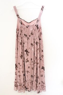 画像2: axes femme / バタフライメッシュキャミワンピース M ピンク O-26-03-11-038-AX-OP-OW-OS