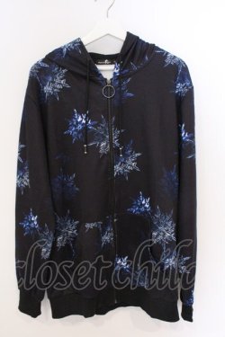 画像1: NieR Clothing / 転写ジップパーカー F ブラック×スノークリスタル O-26-03-11-040-PU-BL-OW-OS