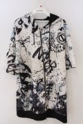 NieR Clothing / 転写pt半袖パーカー F ホワイト×スプラッシュプリント O-26-03-11-043-PU-TO-OW-OS