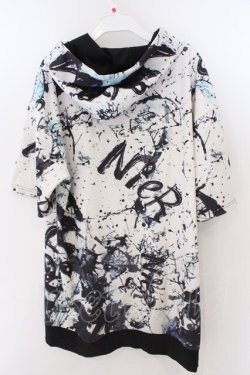 画像5: NieR Clothing / 転写pt半袖パーカー F ホワイト×スプラッシュプリント O-26-03-11-043-PU-TO-OW-OS