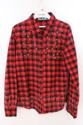 GLAVIL / スタッズチェックシャツ  レッド O-26-03-11-052-PU-BL-YM-OS