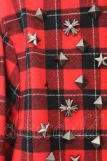 画像2: GLAVIL / スタッズチェックシャツ  レッド O-26-03-11-052-PU-BL-YM-ZT528 (2)