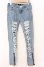 画像1: GLAD NEWS / デストロイスキニーストレッチデニムパンツ R ライトインディゴ O-26-03-11-057-GL-PA-YM-ZT528 (1)