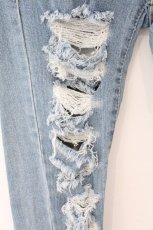 画像2: GLAD NEWS / デストロイスキニーストレッチデニムパンツ R ライトインディゴ O-26-03-11-057-GL-PA-YM-ZT528 (2)