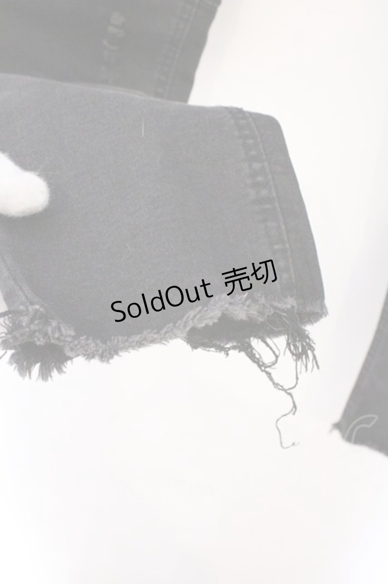 画像3: ALGONQUINS / デストロイバイカーデニムスキニーパンツ M ブラック O-26-03-11-059-AL-PA-YM-ZT527 (3)