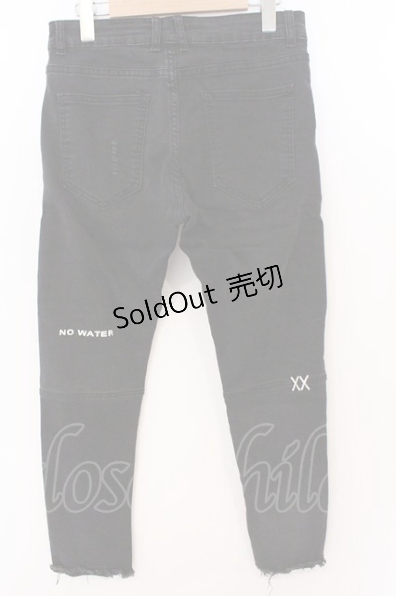 画像4: ALGONQUINS / デストロイバイカーデニムスキニーパンツ M ブラック O-26-03-11-059-AL-PA-YM-ZT527 (4)