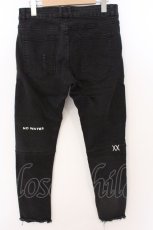 画像4: ALGONQUINS / デストロイバイカーデニムスキニーパンツ M ブラック O-26-03-11-059-AL-PA-YM-ZT527 (4)