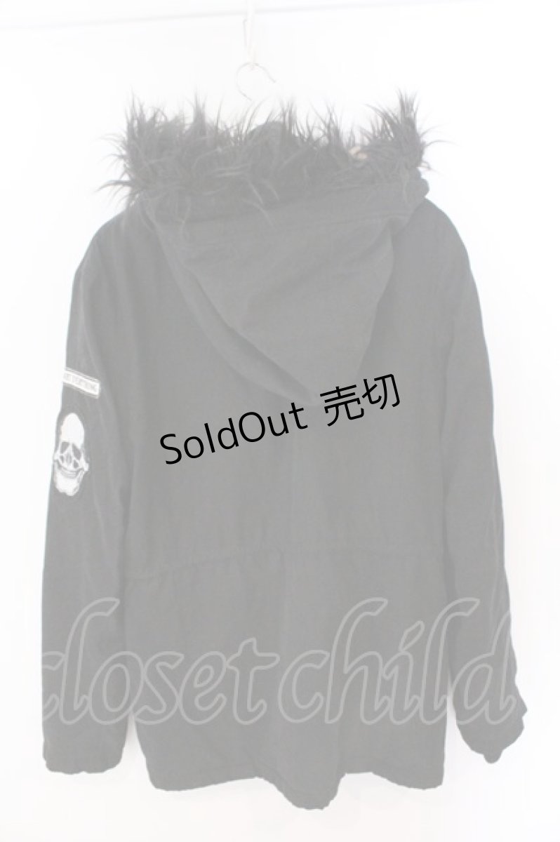 画像3: GLAD NEWS / ファーフードミリタリーパッチブルゾンジャケット F ブラック O-26-03-11-062-GL-CO-YM-ZT0315L (3)