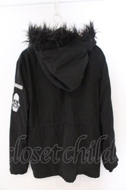 画像3: GLAD NEWS / ファーフードミリタリーパッチブルゾンジャケット F ブラック O-26-03-11-062-GL-CO-YM-OS